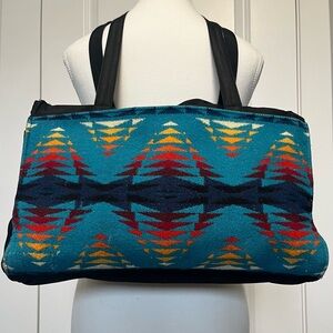 PENDLETON Wool Southwestern Blanket Bag Aztec Purse 15” Carry All Messenger Blue